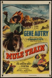 4m1061 MULE TRAIN 1sh 1950 Gene Autry's great song-hit adventure w/Champion, great cowboy images!