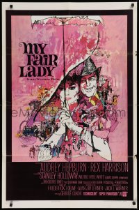 4m1064 MY FAIR LADY 1sh 1964 classic art of Audrey Hepburn & Rex Harrison by Bob Peak!