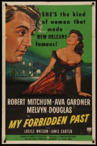 4m1066 MY FORBIDDEN PAST 1sh 1951 Mitchum, Gardner is the kind of girl that made New Orleans famous!