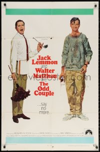 4m1088 ODD COUPLE 1sh 1968 art of best friends Walter Matthau & Jack Lemmon by Robert McGinnis!