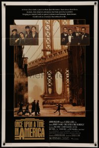 4m1095 ONCE UPON A TIME IN AMERICA 1sh 1984 De Niro, Woods, Sergio Leone, top cast old and young!