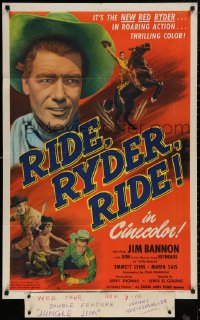 4m1161 RIDE RYDER RIDE 1sh 1949 image of smiling Jim Bannon in the title role as Red Ryder!