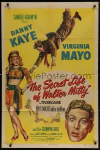 4m1189 SECRET LIFE OF WALTER MITTY 1sh 1947 Danny Kaye & Virginia Mayo in Thurber's story!