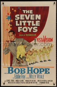 4m1190 SEVEN LITTLE FOYS 1sh 1955 Bob Hope performing on stage with his seven kids in wacky outfits!