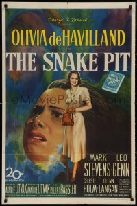 4m1208 SNAKE PIT 1sh 1950 many different images of mental patient Olivia De Havilland!