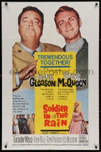 4m1211 SOLDIER IN THE RAIN 1sh 1964 close-ups of misfit soldiers Steve McQueen & Jackie Gleason!