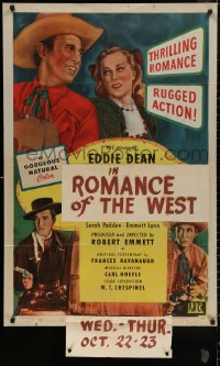 4m1218 SONG OF OLD WYOMING 1sh 1945 Eddie Dean cowboy western musical, top cast and Jennifer Holt!
