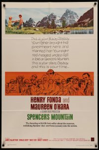 4m1220 SPENCER'S MOUNTAIN 1sh 1963 Henry Fonda, Maureen O'Hara, like Hamner's Waltons!