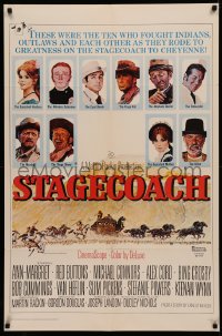 4m1226 STAGECOACH 1sh 1966 Ann-Margret, Red Buttons, Bing Crosby, great Norman Rockwell art!