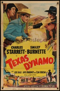 4m1266 TEXAS DYNAMO 1sh 1950 Charles Starrett as the Durango Kid, Smiley Burnette, Jock Mahoney