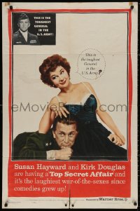 4m1293 TOP SECRET AFFAIR 1sh 1957 Susan Hayward tames toughest General Kirk Douglas!
