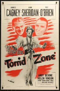 4m1297 TORRID ZONE 1sh R1942 James Cagney plays guitar for sexiest dancer Ann Sheridan, Pat O'Brien