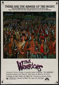 4m1327 WARRIORS 1sh 1979 Walter Hill, great David Jarvis artwork of the armies of the night!