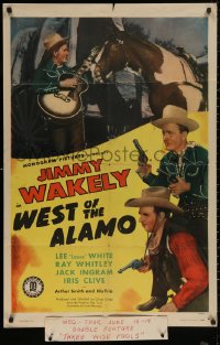 4m1331 WEST OF THE ALAMO 1sh 1946 Jimmy Wakely, Lee 'Lasses' White, Ray Whitley, singing cowboys!