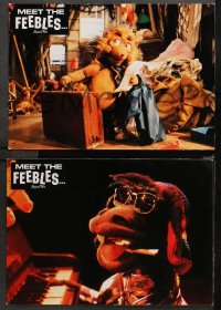 4m0112 MEET THE FEEBLES 8 German LCs 1991 Peter Jackson directed, wild adult puppet cartoon!