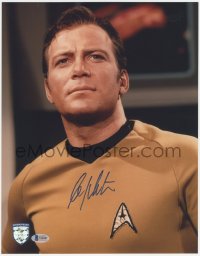 4p0189 WILLIAM SHATNER signed color REPRO 11x14.25 still 1980s as Captain Kirk in Star Trek!
