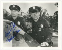 4p0544 ADAM-12 signed 8x10 REPRO still 1980s by BOTH Martin Milner AND Kent McCord, both in uniform!