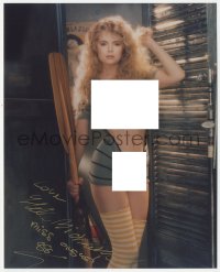 4p0521 HELLE MICHAELSEN signed color 8x10 REPRO still 1990s Playboy's Miss August 1988 half-naked!