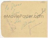 4p0252 FOUR LADS signed 4x5 album page 1953 by Bernie, Connie, Jimmy AND Frank!