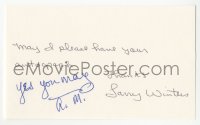 4p0435 AUDREY MEADOWS signed 3x5 index card 1980s it can be framed & displayed with a repro!