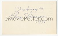 4p0447 GLORIA SWANSON signed 3x5 index card 1978 it can be framed & displayed with a repro still!