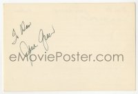 4p0452 JANE GREER signed 4x6 index card 1980s it can be framed & displayed with a repro!