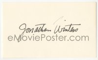 4p0457 JONATHAN WINTERS signed 3x5 index card 1950s it could be framed w/ the included color repro!
