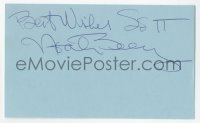 4p0470 NOAH BEERY JR signed 3x5 index card 1980s it can be framed & displayed with a repro still!