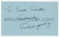 4p0479 ROBERT YOUNG signed 3x5 index card 1980s it can be framed & displayed with a repro still!