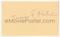 4p0485 TERRENCE MALICK signed 3x5 index card 1980s it can be framed & displayed with a repro still!