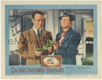 4p0161 DONOVAN'S BRAIN signed LC 1953 by Lew Ayres, c/u with Steve Brodie, from Curt Siodmak novel!