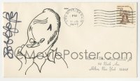 4p0241 BOB HOPE signed envelope 1977 by cartoon caricature, it can be framed with a repro!