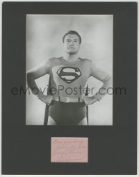 4p0217 GEORGE REEVES signed paper in 11x14 display 1960s Superman image ready to hang on your wall!