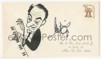 4p0243 VICTOR BORGE signed envelope 1970s by cartoon caricature, it can be framed with a repro!
