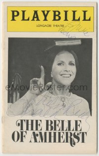 4p0287 BELLE OF AMHERST signed playbill 1976 by Julie Harris AND director Charles Nelson Reilly!