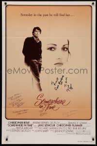 4p0124 SOMEWHERE IN TIME signed 1sh 1980 by Szwarc, Matheson, Deutsch, Erwin, Alvin & two others!