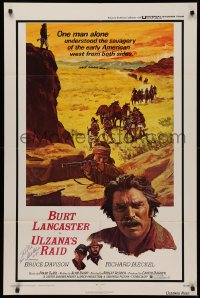 4p0135 ULZANA'S RAID signed 1sh 1972 by director Robert Aldrich, Don Stivers art of Burt Lancaster!