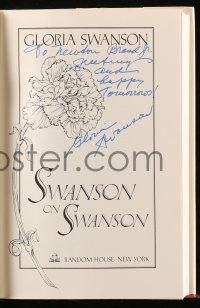 4p0193 GLORIA SWANSON signed hardcover book 1980 Swanson on Swanson: An Autobiography!