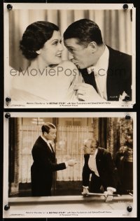 4r1408 BEDTIME STORY 2 8x10 stills 1933 Maurice Chevalier nuzzling sexy Adrienne Ames + billiards!