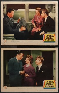 4r0645 ANDY HARDY'S BLONDE TROUBLE 2 LCs 1944 great images of Mickey Rooney, Lewis Stone, Holden!