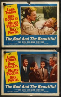4r0650 BAD & THE BEAUTIFUL 2 LCs 1953 Kirk Douglas, Lana Turner, Grahame, Powell, top cast!