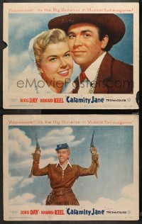 4r0668 CALAMITY JANE 2 LCs 1953 pretty cowgirl Doris Day in title role w/Howard Keel!