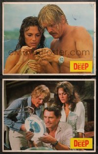 4r0676 DEEP 2 LCs 1977 Jacqueline Bisset & Nick Nolte with find treasure in the ocean, Shaw!