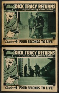 4r0681 DICK TRACY RETURNS 2 chapter 4 LCs 1938 great Chester Gould border art, Four Seconds to Live!