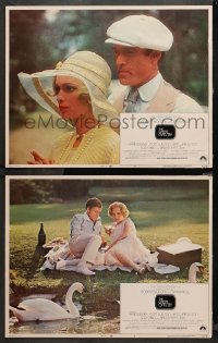 4r0707 GREAT GATSBY 2 LCs 1974 best romantic close ups of Robert Redford & Mia Farrow!