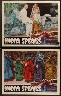 4r0718 INDIA SPEAKS 2 LCs R1949 Richard Halliburton documentary showing all the wonders of India!