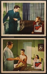 4r0743 NIGHTMARE ALLEY 2 LCs 1947 Tyrone Power with sexy carnival girl Coleen Gray & Gene Roth!