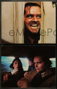 4r0006 SHINING 12 color 10.75x14 stills 1980 King & Kubrick, Shelley Duvall, crazy Jack Nicholson!