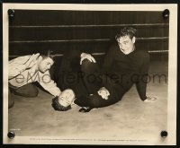 4r1444 HERE COME THE CO-EDS 2 8x10 stills 1945 great candid images of Lon Chaney Jr. wrestling!