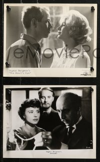 4r1095 INGMAR BERGMAN 9 8x10 stills 1950s-1960s from his films, one candid from Hour of the Wolf!